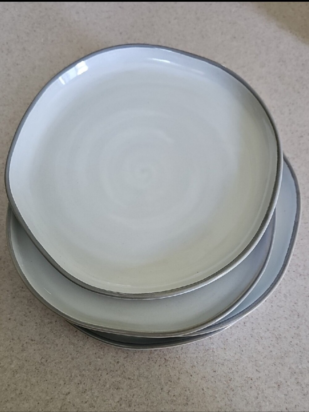 New Hearth & Hand Set Of 4 Gray 8" Reactive Glaze Salad Plates